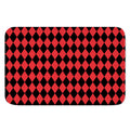 Red And Black Harlequin Pattern Print Indoor Door Mat