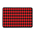 Red And Black Harlequin Pattern Print Kitchen Mat