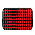 Red And Black Harlequin Pattern Print Laptop Sleeve