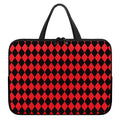 Red And Black Harlequin Pattern Print Laptop Sleeve With Handle