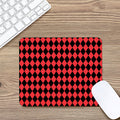 Red And Black Harlequin Pattern Print Mouse Pad