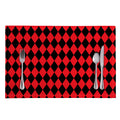 Red And Black Harlequin Pattern Print Placemat