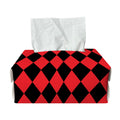 Red And Black Harlequin Pattern Print Rectangle Tissue Box Cover