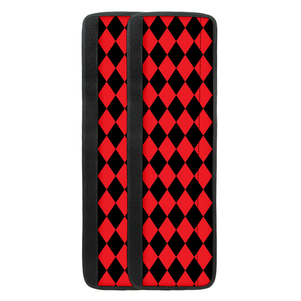 Red And Black Harlequin Pattern Print Refrigerator Handle Covers