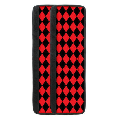 Red And Black Harlequin Pattern Print Refrigerator Handle Covers