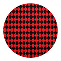Red And Black Harlequin Pattern Print Round Blanket