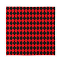 Red And Black Harlequin Pattern Print Silk Bandana