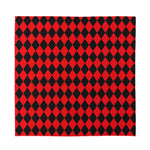 Red And Black Harlequin Pattern Print Silk Bandana