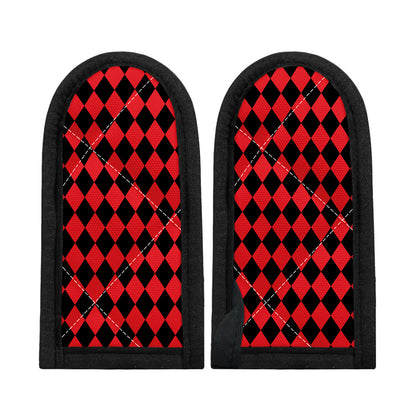 Red And Black Harlequin Pattern Print Skillet Handle Cover