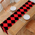 Red And Black Harlequin Pattern Print Table Runner