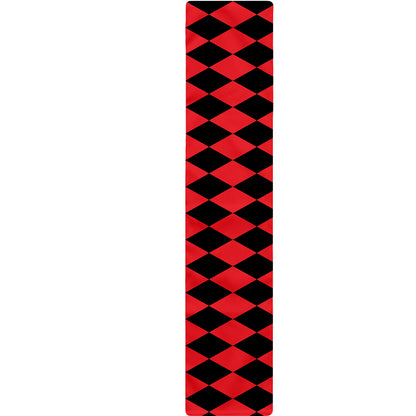 Red And Black Harlequin Pattern Print Table Runner