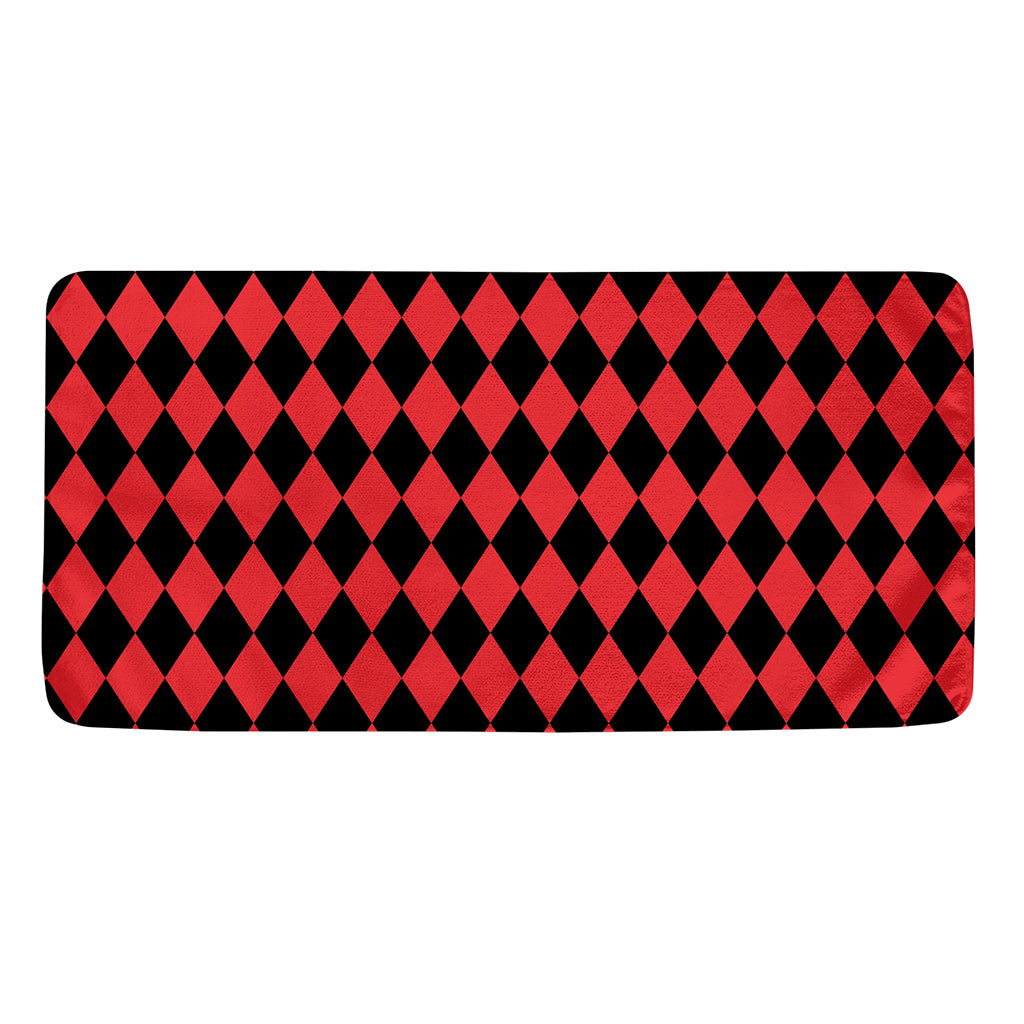 Red And Black Harlequin Pattern Print Towel