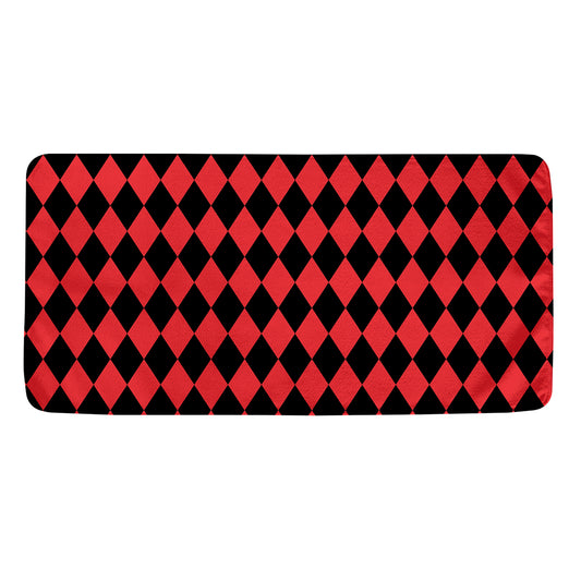 Red And Black Harlequin Pattern Print Towel