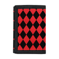 Red And Black Harlequin Pattern Print Trifold Wallet