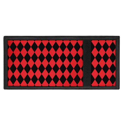 Red And Black Harlequin Pattern Print Trifold Wallet