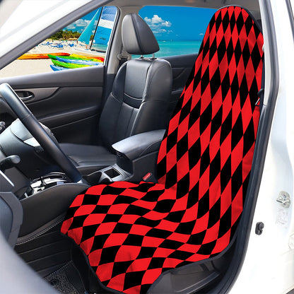 Red And Black Harlequin Pattern Print Waterproof Car Seat Cover