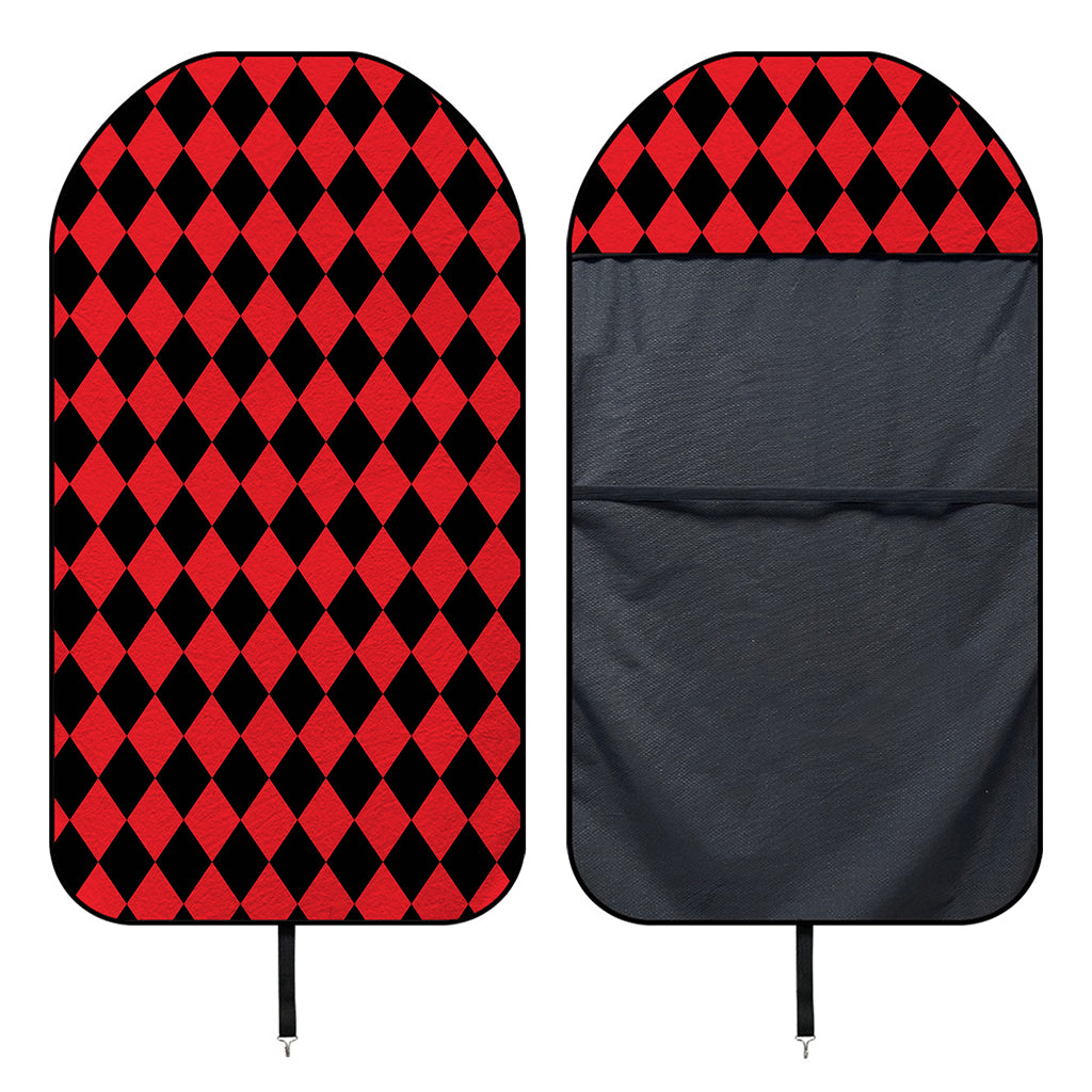 Red And Black Harlequin Pattern Print Waterproof Car Seat Cover
