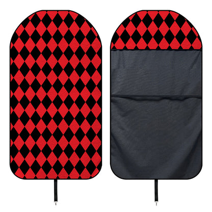 Red And Black Harlequin Pattern Print Waterproof Car Seat Cover