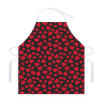 Red And Black Heart Pattern Print Adjustable Apron