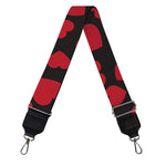 Red And Black Heart Pattern Print Bag Strap