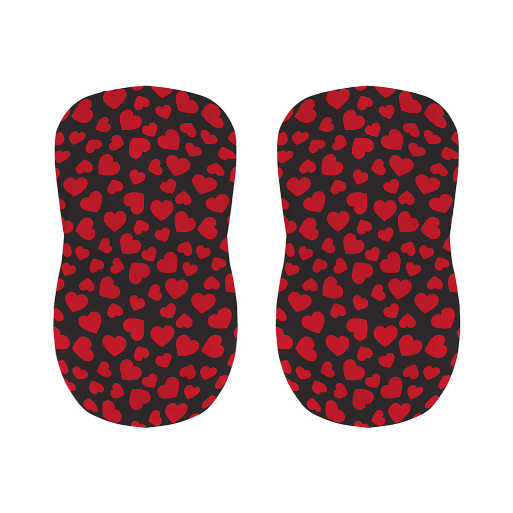 Red And Black Heart Pattern Print Bar Stool Covers