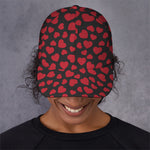 Red And Black Heart Pattern Print Baseball Cap