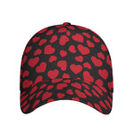 Red And Black Heart Pattern Print Baseball Cap