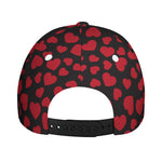 Red And Black Heart Pattern Print Baseball Cap