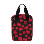 Red And Black Heart Pattern Print Bible Tote Bag
