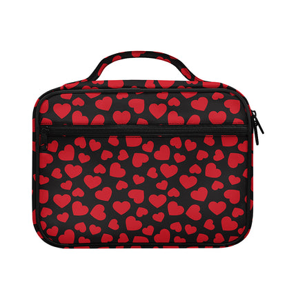 Red And Black Heart Pattern Print Briefcase Bible Bag