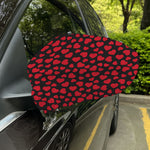 Red And Black Heart Pattern Print Car Side Mirror Covers