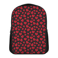 Red And Black Heart Pattern Print Casual Backpack