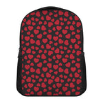 Red And Black Heart Pattern Print Casual Backpack