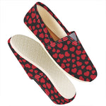 Red And Black Heart Pattern Print Casual Shoes