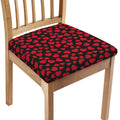 Red And Black Heart Pattern Print Chair Cushion Cover