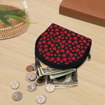 Red And Black Heart Pattern Print Coin Purse