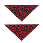 Red And Black Heart Pattern Print Dog Bandana