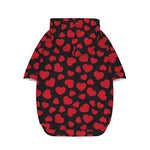 Red And Black Heart Pattern Print Dog Zip Up Hoodie