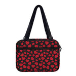Red And Black Heart Pattern Print Double Strap Bible Bag