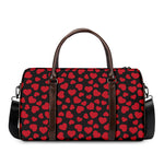 Red And Black Heart Pattern Print Duffle Bag