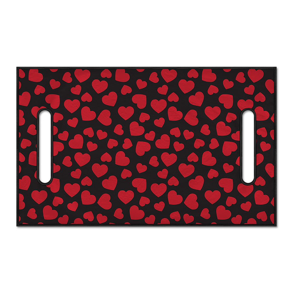 Red And Black Heart Pattern Print Golf Cart Seat Cover