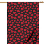 Red And Black Heart Pattern Print House Flag