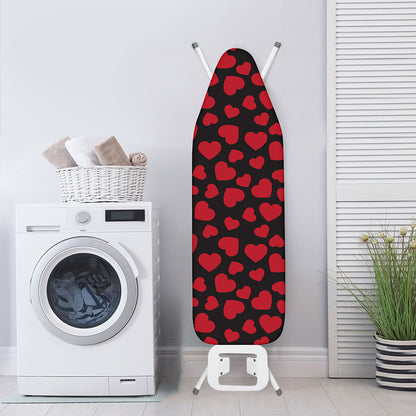 Red And Black Heart Pattern Print Ironing Board Cover