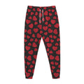 Red And Black Heart Pattern Print Jogger Pants