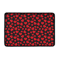Red And Black Heart Pattern Print Kitchen Mat