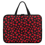 Red And Black Heart Pattern Print Laptop Sleeve With Handle