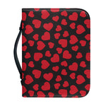 Red And Black Heart Pattern Print Leather Bible Cover