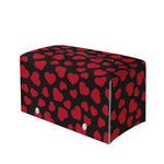 Red And Black Heart Pattern Print Leather Tissue Box Cover