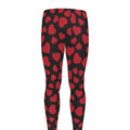 Red And Black Heart Pattern Print Men's Leggings