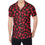 Red And Black Heart Pattern Print Men's Shirt